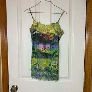 Multi-colored, wild print tank top, size S, worn twice